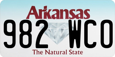 AR license plate 982WCO