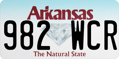 AR license plate 982WCR