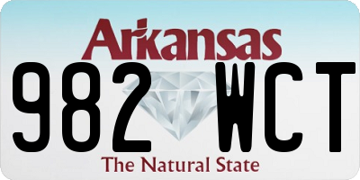 AR license plate 982WCT