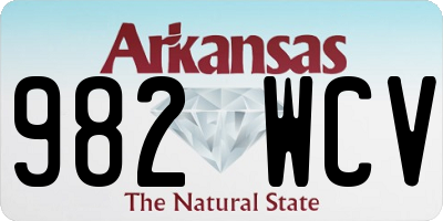 AR license plate 982WCV