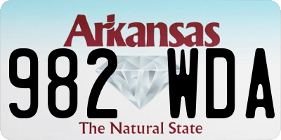 AR license plate 982WDA