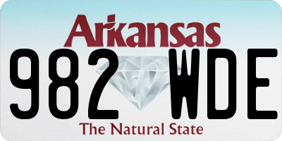 AR license plate 982WDE