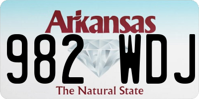 AR license plate 982WDJ