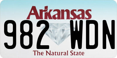 AR license plate 982WDN