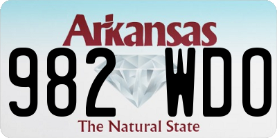 AR license plate 982WDO