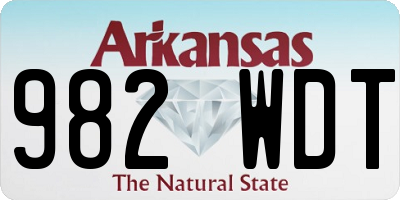 AR license plate 982WDT