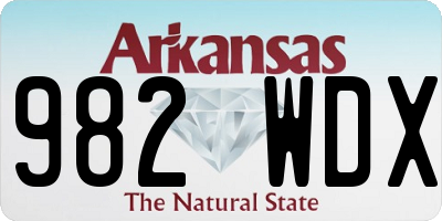AR license plate 982WDX