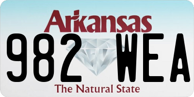 AR license plate 982WEA