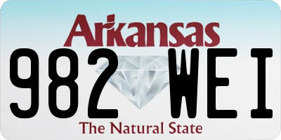 AR license plate 982WEI