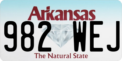 AR license plate 982WEJ