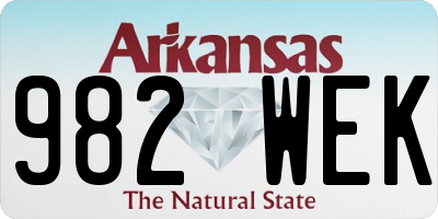 AR license plate 982WEK