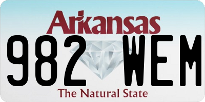 AR license plate 982WEM