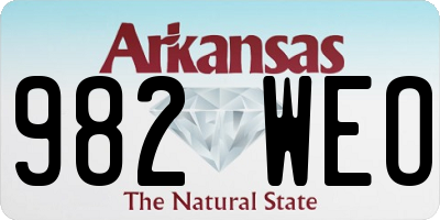 AR license plate 982WEO