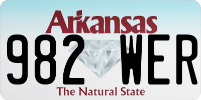 AR license plate 982WER