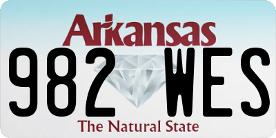 AR license plate 982WES