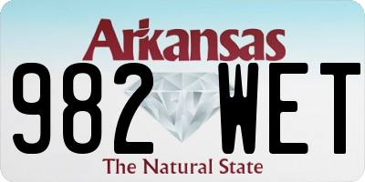 AR license plate 982WET
