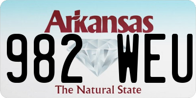 AR license plate 982WEU
