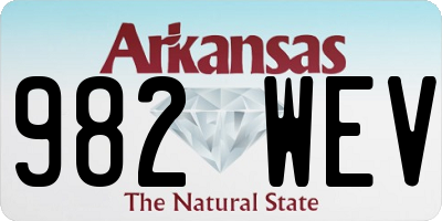 AR license plate 982WEV