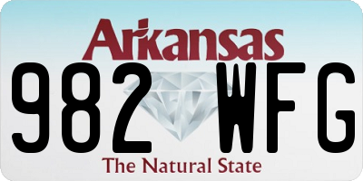 AR license plate 982WFG