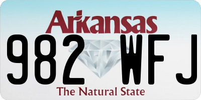 AR license plate 982WFJ