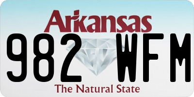 AR license plate 982WFM