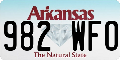 AR license plate 982WFO