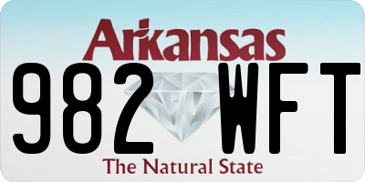 AR license plate 982WFT
