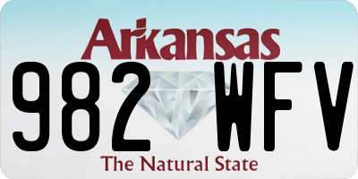 AR license plate 982WFV