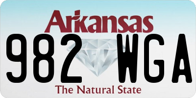AR license plate 982WGA