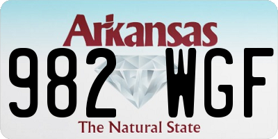 AR license plate 982WGF
