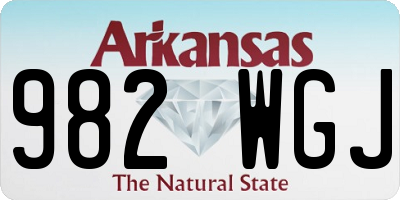AR license plate 982WGJ