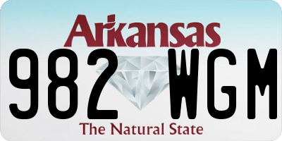 AR license plate 982WGM