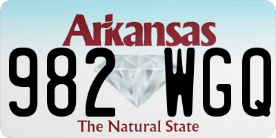 AR license plate 982WGQ