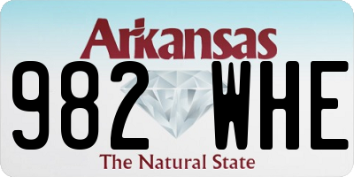 AR license plate 982WHE