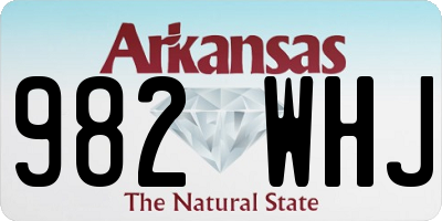 AR license plate 982WHJ