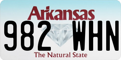 AR license plate 982WHN