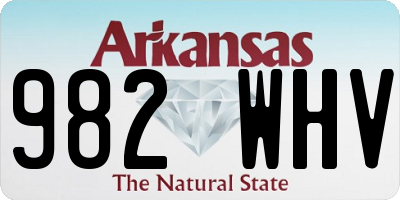AR license plate 982WHV
