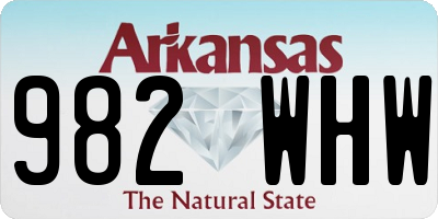 AR license plate 982WHW