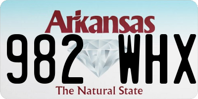 AR license plate 982WHX