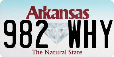 AR license plate 982WHY