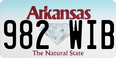 AR license plate 982WIB