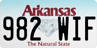 AR license plate 982WIF