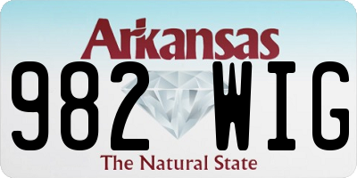 AR license plate 982WIG
