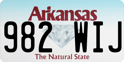 AR license plate 982WIJ