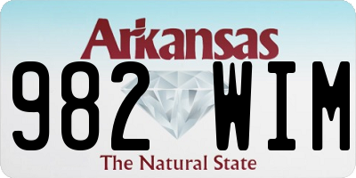 AR license plate 982WIM