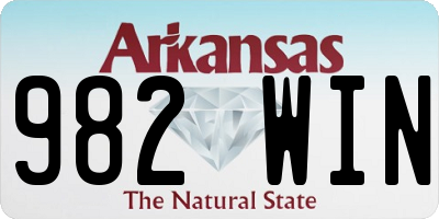 AR license plate 982WIN