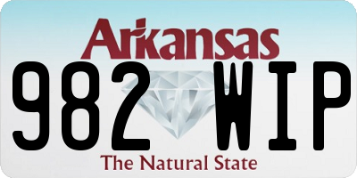 AR license plate 982WIP