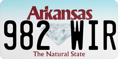 AR license plate 982WIR