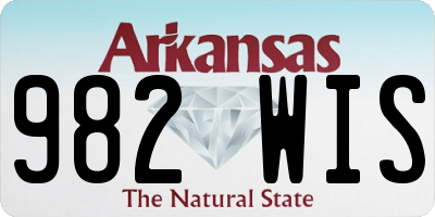 AR license plate 982WIS