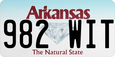 AR license plate 982WIT
